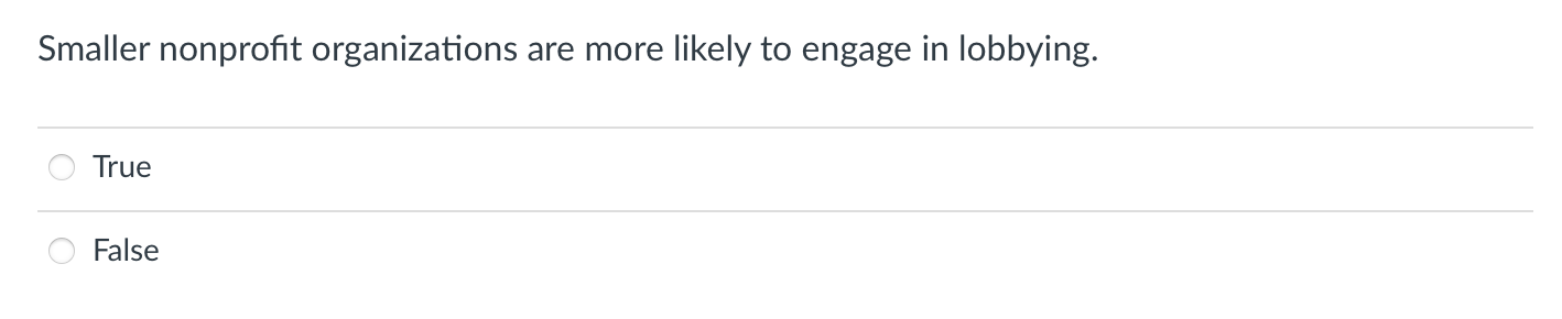 Smaller nonprofit organizations are more likely