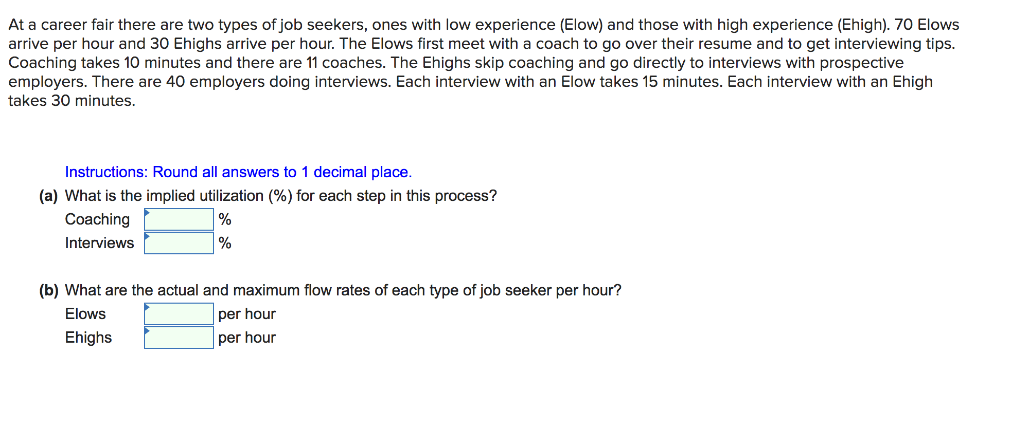 At a career fair there are two types of job