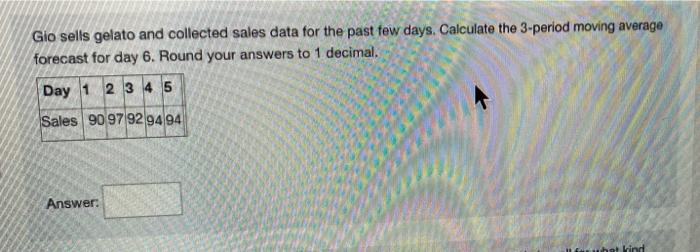 please help Glo sells gelato and collected sales