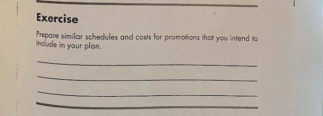 Exercise Prepare similar schedules and costs for