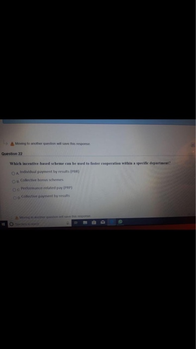 Moving to another question will save this