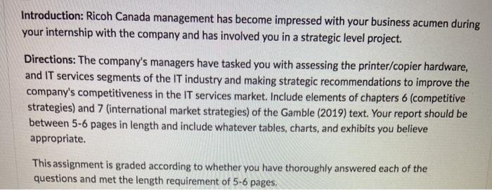 Introduction: Ricoh Canada management has become