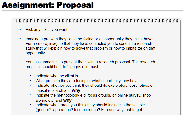 Assignment: Proposal crore Pick any client you