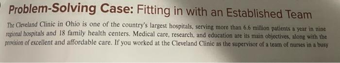 Problem-Solving Case: Fitting in with an