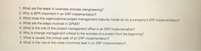 1,2,3,4,6,8 1. What are the steps in business