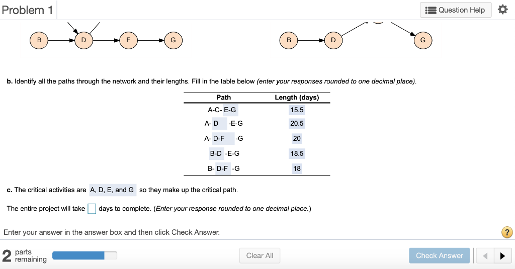 Problem 1 18 Question Help B D G b. Identify all