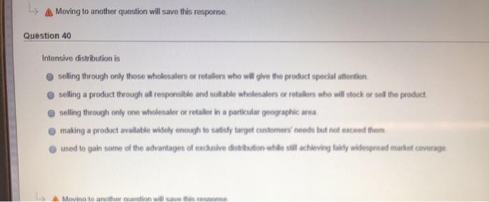 > A Moving to another question will save this