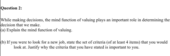 decision making skill question.. please answer