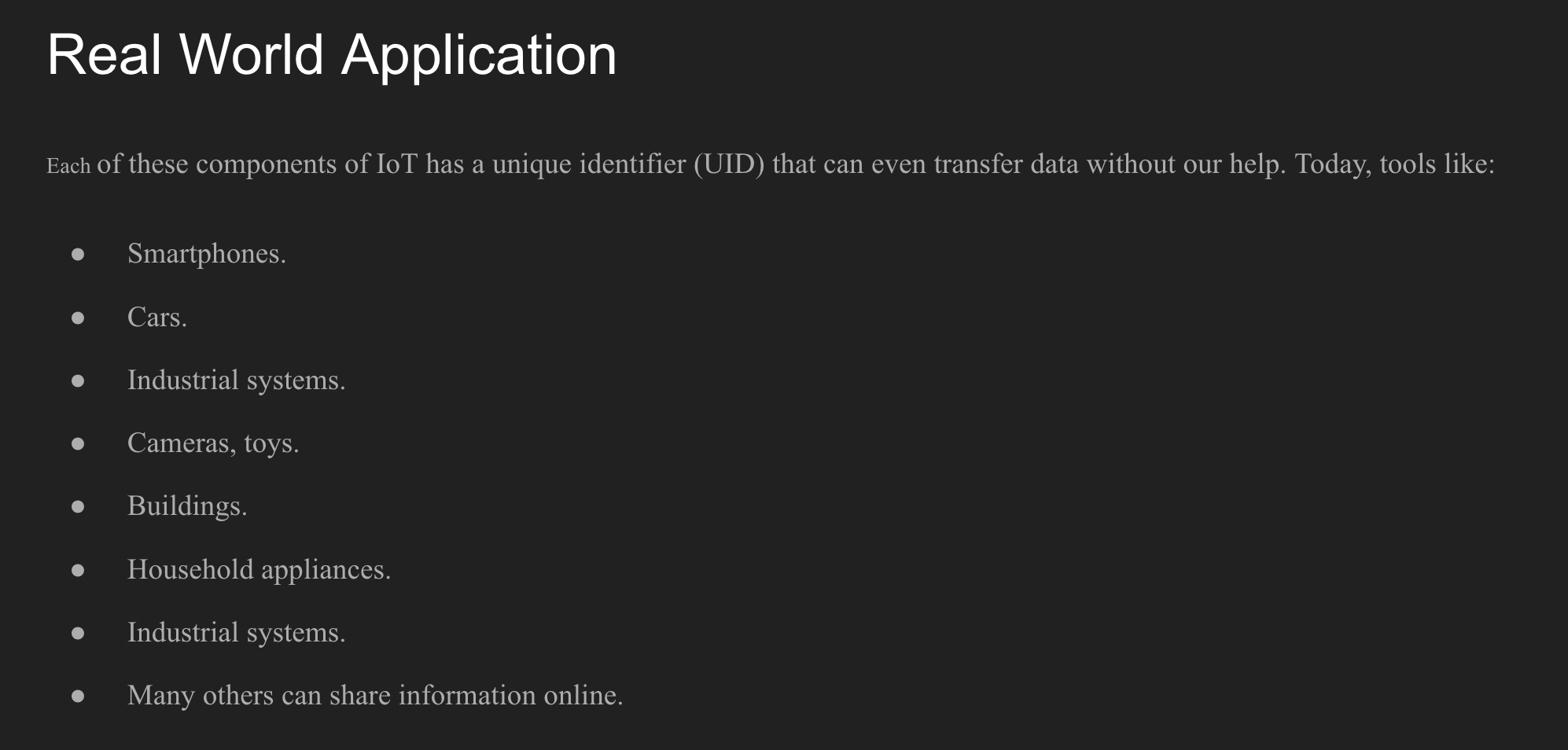 Can you give me a brief explanation of each