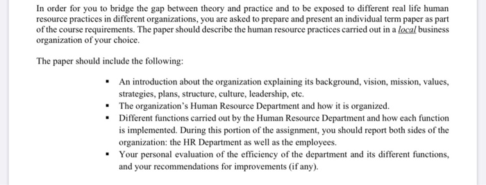 In order for you to bridge the gap between theory