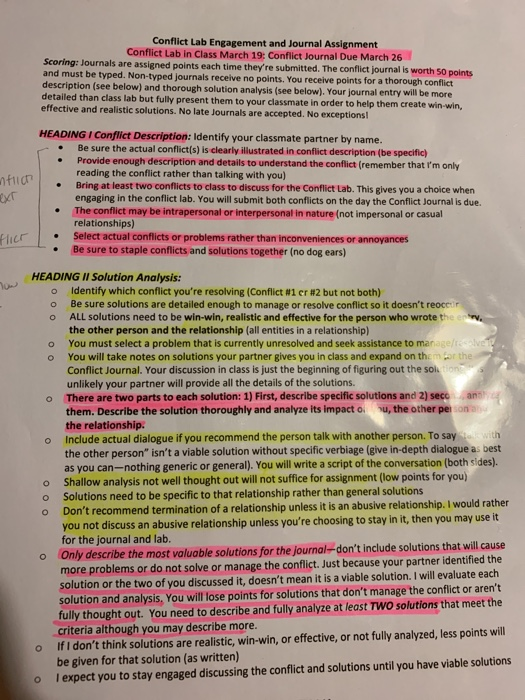 I have a conflict communication paper due and im