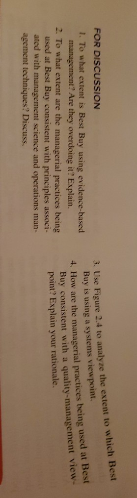 FOR DISCUSSION 1. To what extent is Best Buy