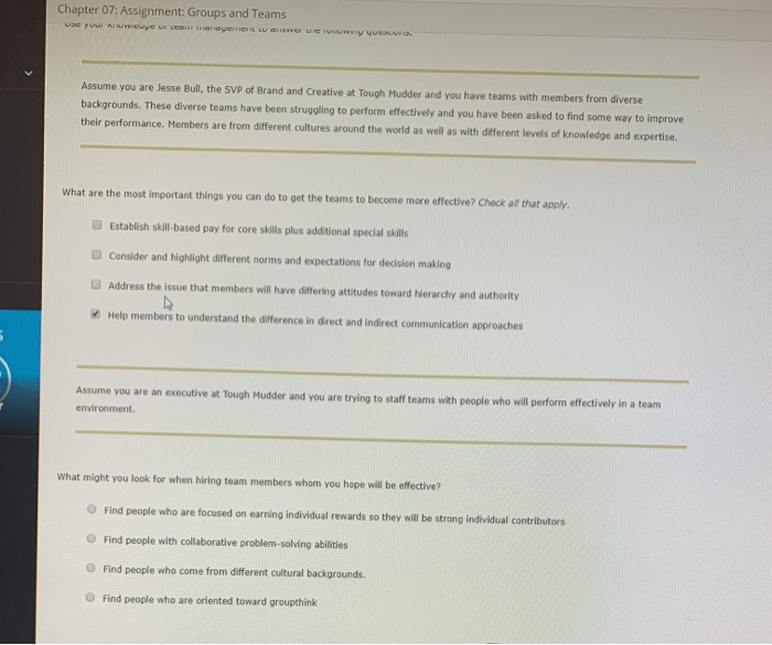 Chapter 07: Assignment: Groups and Teams y LO V E