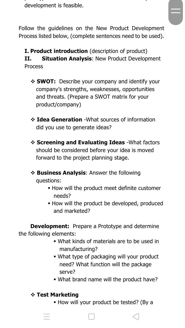 development is feasible. = Follow the guidelines
