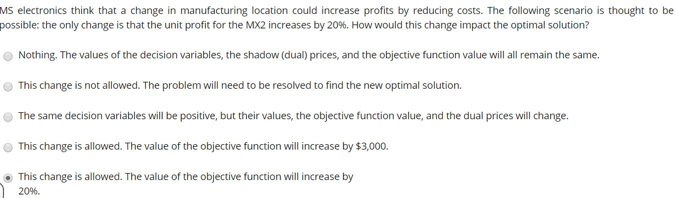 MS electronics think that a change in