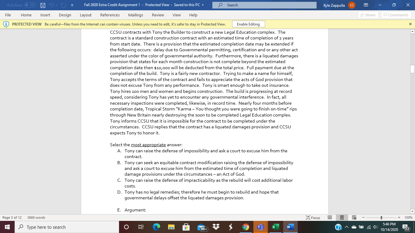 AutoSave H Fall 2020 Extra Credit Assignment 1 -