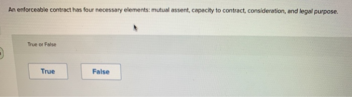 An enforceable contract has four necessary