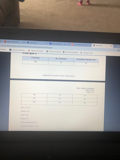 Using the data from your Week 3 Mean Median, and