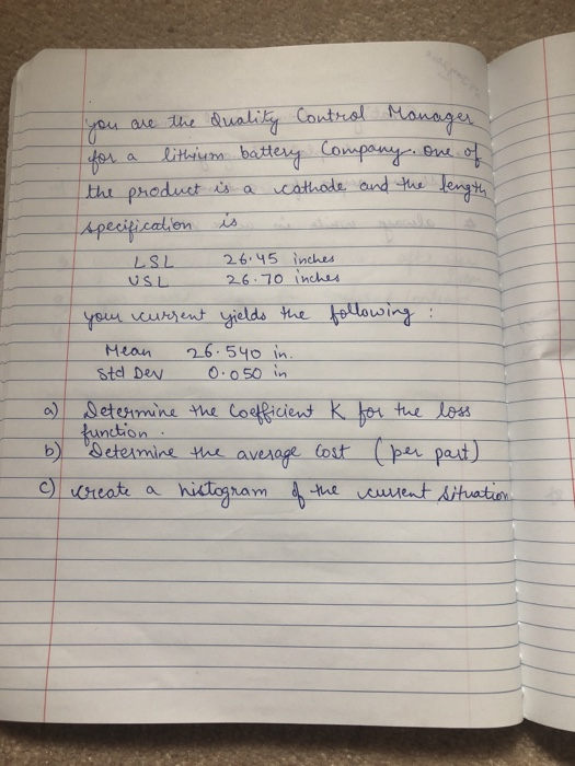 you are the duality Control Manager for a lithium