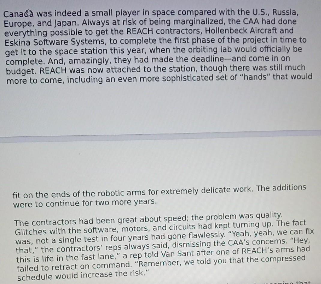 HBR case study: A Rush to Failure questions The