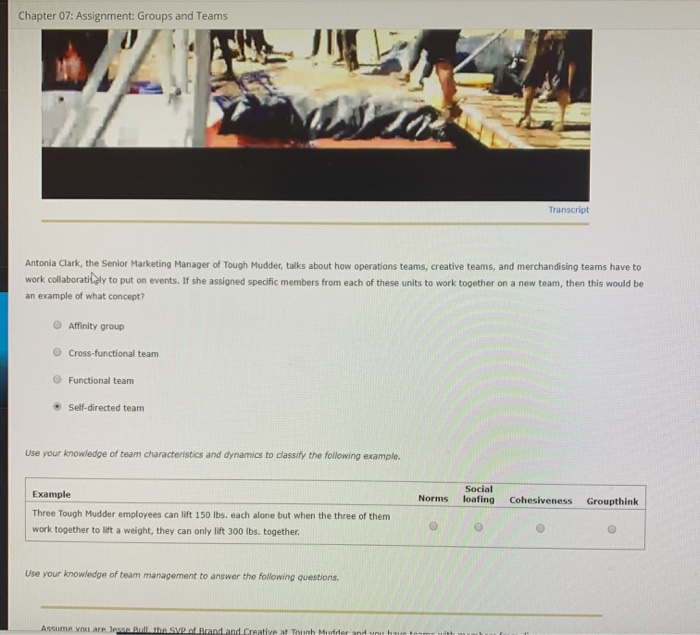 Chapter 07: Assignment: Groups and Teams