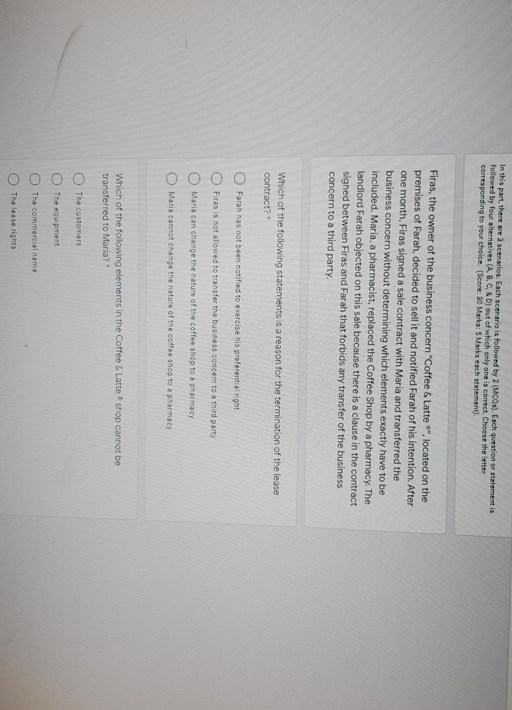 In this part, there are 3 scenarios. Each