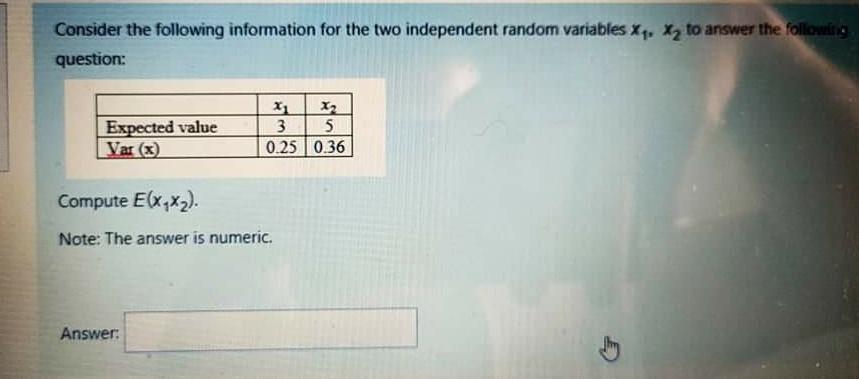 Consider the following information for the two