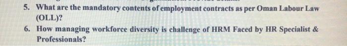 5. What are the mandatory contents of employment