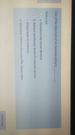 One of the objectives of an inventory policy is