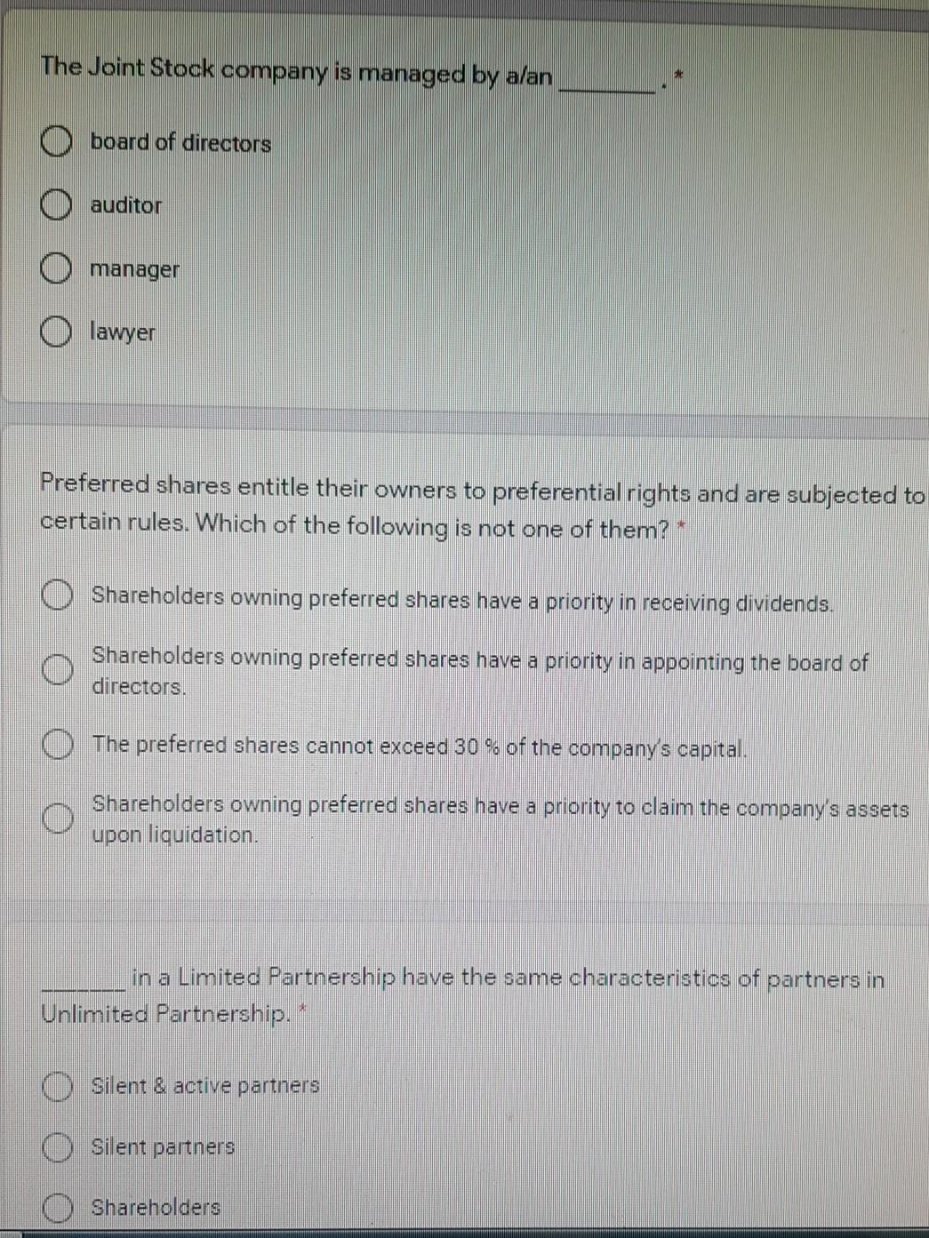 The Joint Stock company is managed by a/an board