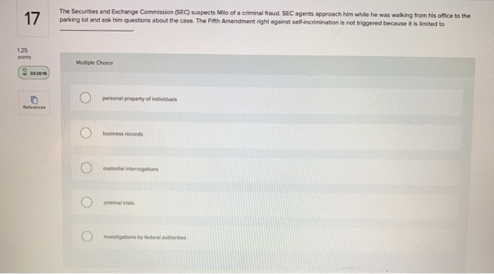 17 The Securities and Exchange Commission (SEC)
