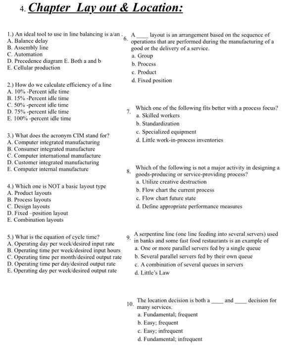 4. Chapter Lay out & Location: 1.) An ideal tool