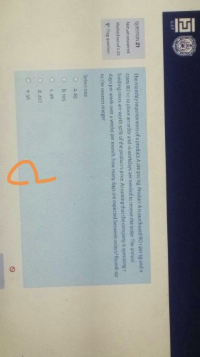 CER QUESTION 21 Netwered Marked out of Pesto The