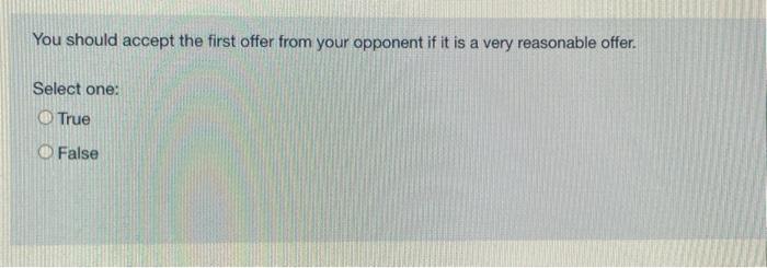 You should accept the first offer from your