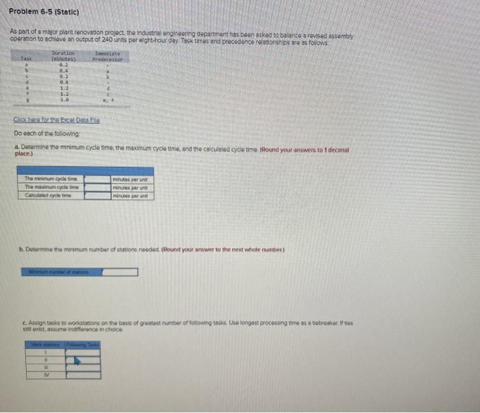 Problem 6.5 (Static) As part of a major plant