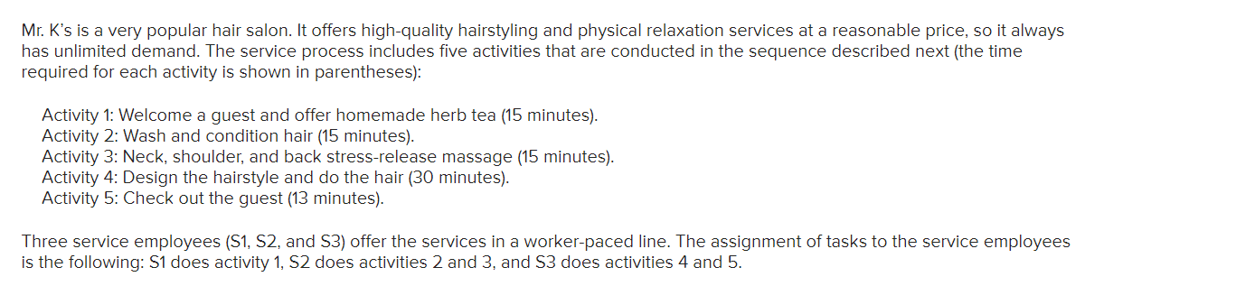 Mr. K's is a very popular hair salon. It offers