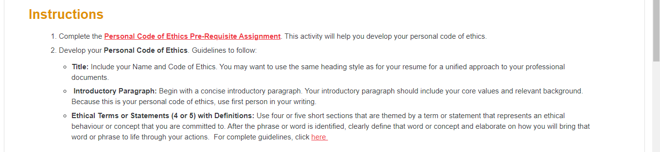 Instructions 1. Complete the Personal Code of