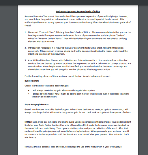 Instructions 1. Complete the Personal Code of