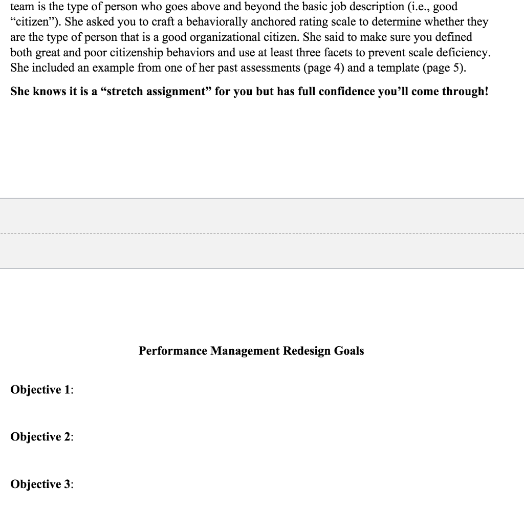 Mapping the Process onto Objectives Component:
