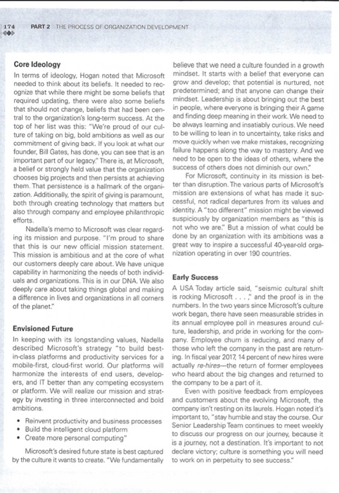 Based on the Microsoft case study 1. How did CEO.