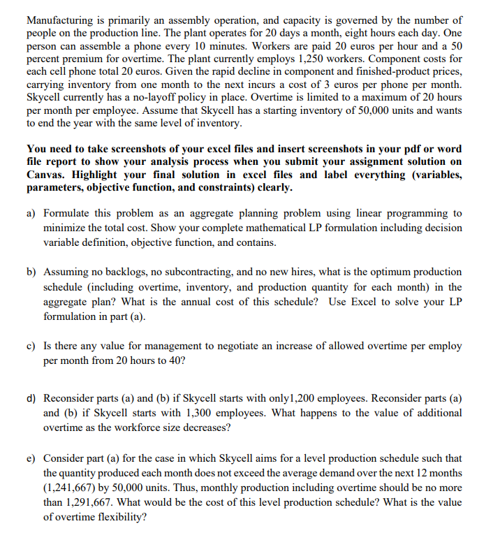 Please utilize Excel for this problem, and show