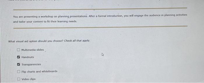 You are presenting a workshop on planning