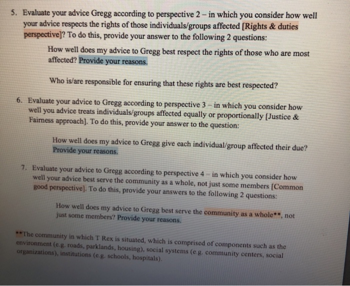 3. My advice to Gregg would be to sit down and