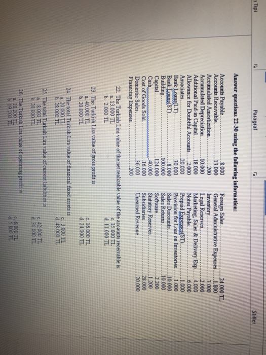 1 Paragraf Stiller Answer questions 22-30 using