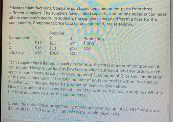 Edwards Manufacturing Company purchases two