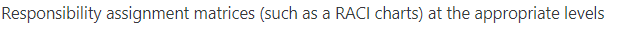 Responsibility assignment matrices (such as a