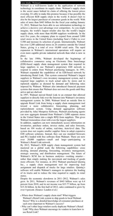 Case study: Walmart Walmart is a well-known