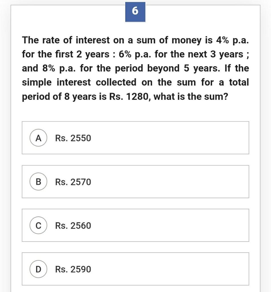 Operations Management 6 The rate of interest on a