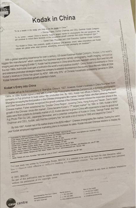case study about kodak in china when they say