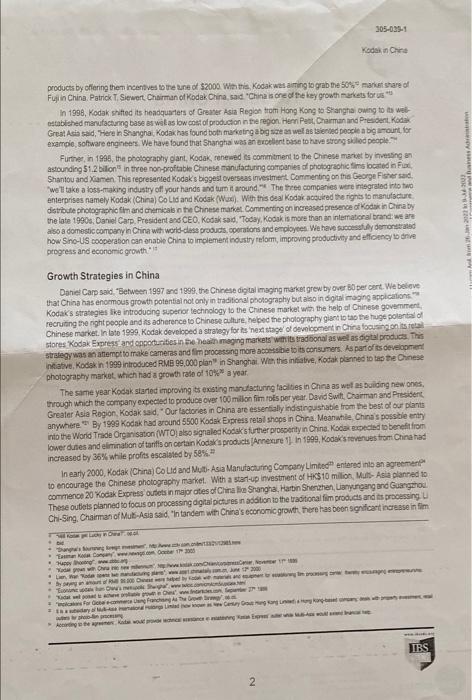 case study about kodak in china when they say